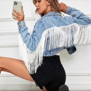 Fringe denim jacket